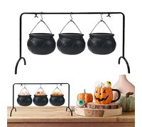 Caldero de Brujas, Cuenco Servidor de Calabaza para Dulces, Cubeta de Hierro para Golosinas Cocina Comedor Decoración Hogar Mesa Exterior Jardín