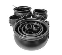 Caldero de Halloween | 12,99 pulgadas Black Cauldron Kettle | ABS PE Witches Sweets Candy Bowl | Soporte de decorativo portátil para Adultos Adultos Halloween Party