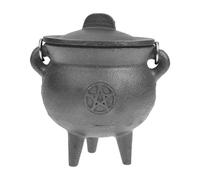Caldero de halloween, caldero de hierro fundido con tapa y asa, caldero Halloween Decor for Trick o Treat Party Supplies, Centorpied for Table