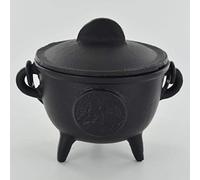 Caldero de hierro fundido, árbol de la vida, bruja mediana y accesorio mágico para pociones Wicca, regalo de neopaganismo, 12,5 cm de alto