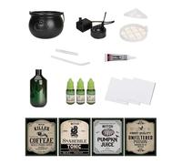 Caldero de humo de Halloween - Decoración de Halloween al aire libre interior Kit con botella de poción flotante y botella flotante mágica para bruja cubo esqueleto fantome decoración