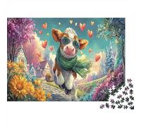 Caldero Lindo con Bufanda y Gafas de Sol Puzzle 1000 Piezas Desafiante - Vida Silvestre Rompecabezas, Adultos, Decoración del Hogar 38x26cm/1000pcs