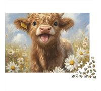 Caldero Lindo Highland_2 Rompecabezas 1000 Piezas Cartón Premium para Parejas, Entrenamiento De Concentración, Diversión En Casa, Regalo Ideal De Inauguración 52x38cm/1000pcs