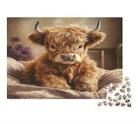 Caldero Lindo Highland Paquete De Rompecabezas 1000 Piezas para Familias Adultas, Cartón Premium Grueso, Regalo Parejas, Diversión Fin De Semana 38x26cm/1000pcs