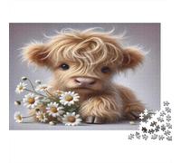 Caldero Lindo Highland Rompecabezas 1000 Piezas para Apasionados, Cartón Grueso Reciclado, Decoración Mural, Regalo De Fiesta, Rompecabezas Educativo 52x38cm/1000pcs