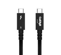 CalDigit Cable Thunderbolt 5 Pro Trenzado - 120 Gbps 240 W de entrega de energía, compatible con Thunderbolt 3, 4, USB4 tipo C, MacBook Pro, iMac, iPhone 17 Max, negro (0,5 m/1,64 pies/19,685")