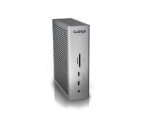 CalDigit TS5 - Base Thunderbolt 5 con 15 puertos, carga dedicada del host de 140W, Thunderbolt 5 de 80 Gb/s x4, USB-C de 10 Gb/s x3, USB-A x2, 2.5GbE, Dual 8K@60Hz, SD y microSD UHS-II, cable trenzado