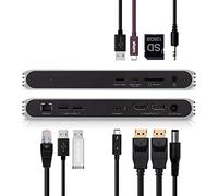 CalDigit USB-C Pro Dock: Carga de 85W, Thunderbolt 3, Ranura para Tarjeta SD UHS II, Dual DisplayPort 1.2, LAN, Cable de 0.7 Metros - Gris