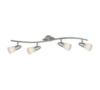 Caleb Regleta LED de pared y techo (12 W, Cromo, Níquel mate, Opal, Blanco cálido, 4 ud.)