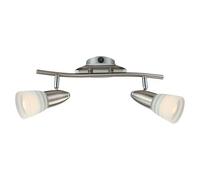 Caleb Regleta LED de pared y techo (8 W, Cromo, Níquel mate, Opal, Blanco cálido, 2 ud.)
