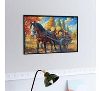 Calèche Puzzles 300 Piezas Obra De Arte Colorido Faune paysagère rêveuse Rompecabezas para Adultos Decoración Hogar Moderno DIY Creativo Desafío 300 PCS