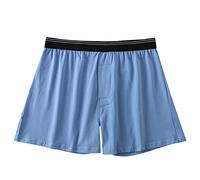 Calecon - Pantalón corto para hombre, ancho y cómodo, bragas para casa, ligeras, corte grande, color liso, calcetón, básico, flexible, elástico, suave, boxeador para hombre, algodón, transpirable