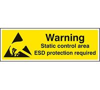 Caledonia signos 24465 G zona de control estático ESD Protección requerido señal de advertencia, vinilo autoadhesivo, 300 mm x 100 mm