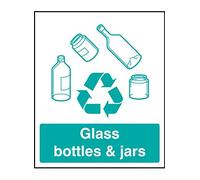 Caledonia signos 26623 una "cristal" señal de reciclaje de botellas y tarros, vinilo autoadhesivo, 100 mm x 75 mm