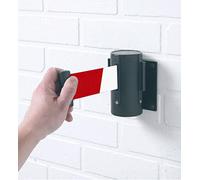 Caledonia signos 58926 soporte de pared retráctil Barrera, 3 m, rojo/blanco cinta