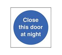 Caledonia Signs 11612B Cerrar esta puerta por la noche, plástico rígido, B: 80 mm x 80 mm