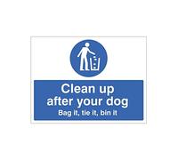 Caledonia Signs 15500K "Clean Up After Your Dog Bag it, Tie it, Bin it" Sign, plástico rígido, 400 mm x 300 mm