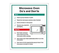 Caledonia Signs 15624H "Microwave Do's & Don'ts" - Placa de plástico rígido, 300 x 250 mm
