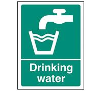 Caledonia Signs 16007E - Letrero con texto en inglés «Drinking Water», plástico rígido, 200 mm x 150 mm