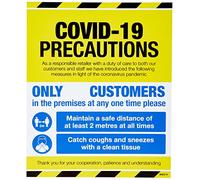 Caledonia Signs 18423H COVID 19 Precautions - Cartel para ventana de tienda