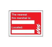 Caledonia Signs 21063E The Nearest Fire Marshal Is Sign, vinilo autoadhesivo, 200 mm x 150 mm