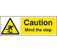 Caledonia Signs 24209M Caution Mind The Step Sign, vinilo autoadhesivo, 600 mm x 200 mm