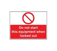 Caledonia Signs 26243A "Do Not Start this Equipment When Locked Out" - Señal autoadhesiva (100 mm x 75 mm)