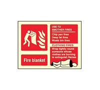 Caledonia Signs 31246D - Señal luminiscente con mensaje "Fire Blanket Identification", 150 mm x 100 mm