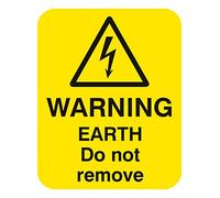 Caledonia Signs 54063 Warning Earth Do Not Remove Labels, 40 mm x 50 mm (Pack of 25)