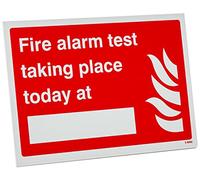 Caledonia Signs 58062 - Señal con texto en inglés "Fire Alarm Test Take Place Today at (Insert Time)
