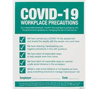 Caledonia Signs Precauciones en el lugar de trabajo 28577H - Aviso de cumplimiento de COVID19