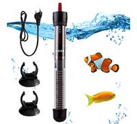 Calefacción de acuario de 100 W, termostato ajustable, mini calentador de acuario, calentador de acuario ajustable, varilla calefactora para tanques de peces y acuario, con 2 secciones de cubierta