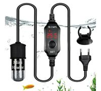 Calefacción de acuario: Mini calentador de acuario, calentador para acuario con pantalla digital y controlador externo de temperatura ajustable, mini calentador de acuarios para peces y tortugas (30W)