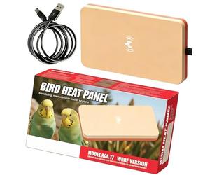 Calefacción de jaula para pájaros,18 x 10 cm USB plug Heartboard,Calentador de loros silencioso de 5W con cable de 1,5 m - Para periquitos, pinzones, pájaros del amor, mascotas, animales pequeños