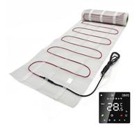 Calefacción eléctrica por suelo radiante 160 W/m², 2 m x 0,5 m (1,0 m²), para azulejos, laminado, vinilo y piedra natural, juego completo con termostato, escalera de calefacción de aluminio y cable de