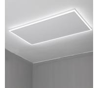 Calefacción por infrarrojos con termostato, calefacción de techo de 600 W, iluminación LED, luz blanca fría/cálida, brillo ajustable, calefacción por infrarrojos
