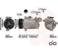 VAN WEZEL Compresor, aire acondicionado para BMW: Série 3, X3, Z4 (Ref: 0600K321)