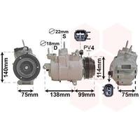 VAN WEZEL 1801K704 Compresor, aire acondicionado