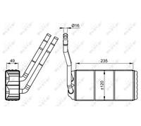 NRF Radiador de calefacción 54264 interior Aluminio para Land Rover Freelander I (L314) 2000-2006