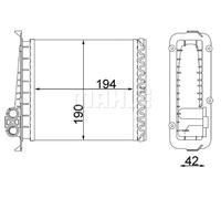 Calefactor Aletas refrigeración soldadas AH 106 000S MAHLE para VOLVO 850 S70