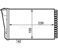 Calefactor Aletas refrigeración soldadas AH 155 000S MAHLE para OPEL OMEGA B