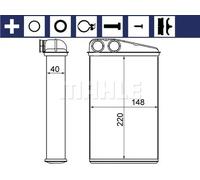 Calefactor Aletas refrigeración soldadas AH 17 000S MAHLE para RENAULT MEGANE II