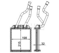 Calefactor Aletas refrigeración soldadas AH 180 000S MAHLE para AUDI VW PORSCHE