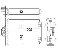Calefactor Aletas refrigeración soldadas AH 216 000S MAHLE para OPEL SAAB
