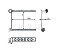 Calefactor Aletas refrigeración soldadas AH 272 000S MAHLE para RENAULT DACIA