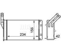 Calefactor Aletas refrigeración soldadas AH 43 000S MAHLE para CITROËN PEUGEOT