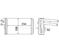 Calefactor Aletas refrigeración soldadas AH 54 000S MAHLE para AUDI 80 B3 Sedán