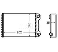 Calefactor Aletas refrigeración soldadas AH 59 000S MAHLE para FIAT PUNTO