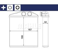 Calefactor Aletas refrigeración soldadas AH 6 000S MAHLE para OPEL CHEVROLET