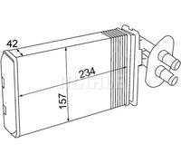 Calefactor Aletas refrigeración soldadas AH 69 000S MAHLE para VW